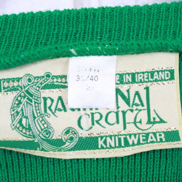 Vintage Traditional Craft Green V Neck Knitwear Pullover Sweater Size 38/40 - Picture 7 of 9